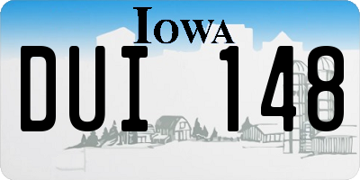 IA license plate DUI148