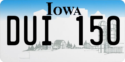 IA license plate DUI150