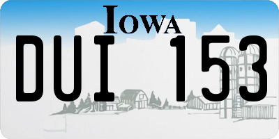 IA license plate DUI153