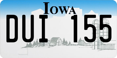 IA license plate DUI155