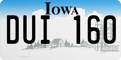 IA license plate DUI160
