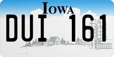 IA license plate DUI161