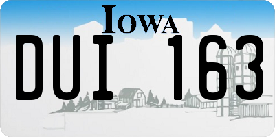 IA license plate DUI163