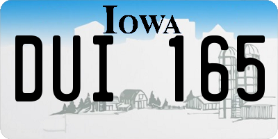 IA license plate DUI165