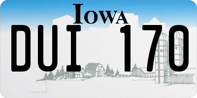IA license plate DUI170
