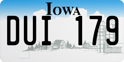 IA license plate DUI179