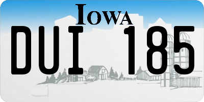 IA license plate DUI185