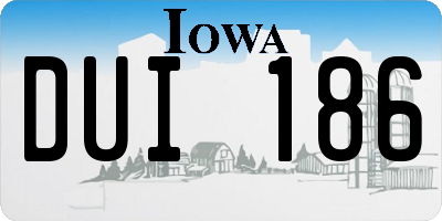 IA license plate DUI186