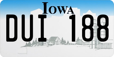 IA license plate DUI188