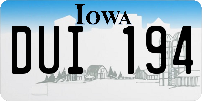 IA license plate DUI194