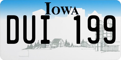 IA license plate DUI199