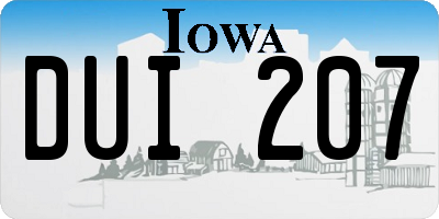 IA license plate DUI207