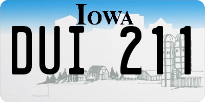 IA license plate DUI211