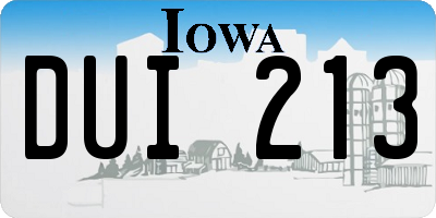 IA license plate DUI213