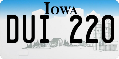 IA license plate DUI220