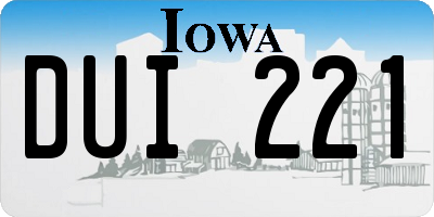 IA license plate DUI221