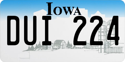 IA license plate DUI224