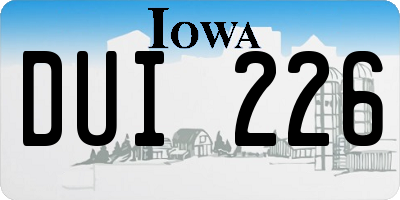 IA license plate DUI226