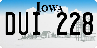 IA license plate DUI228
