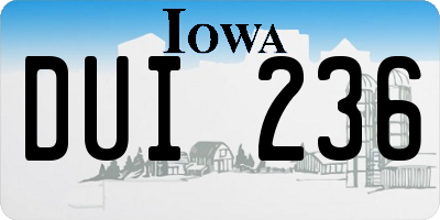 IA license plate DUI236
