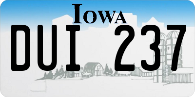 IA license plate DUI237