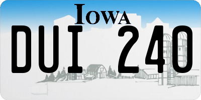 IA license plate DUI240