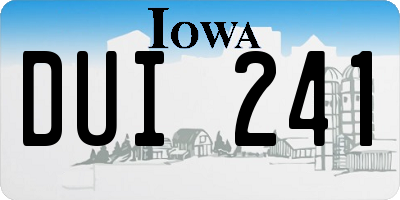 IA license plate DUI241