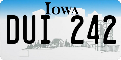 IA license plate DUI242