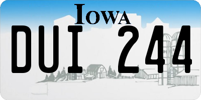 IA license plate DUI244