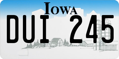 IA license plate DUI245