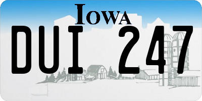 IA license plate DUI247