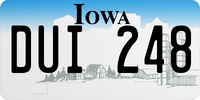 IA license plate DUI248