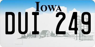 IA license plate DUI249