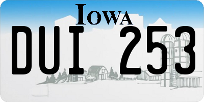 IA license plate DUI253