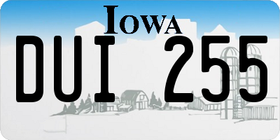 IA license plate DUI255