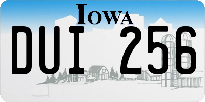 IA license plate DUI256