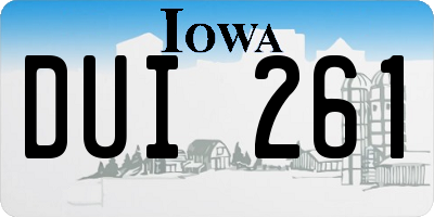 IA license plate DUI261