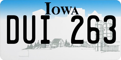 IA license plate DUI263