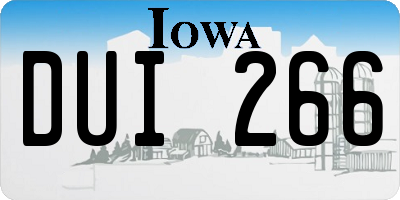 IA license plate DUI266