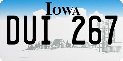 IA license plate DUI267