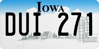 IA license plate DUI271