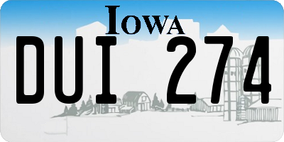 IA license plate DUI274