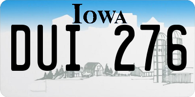 IA license plate DUI276