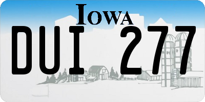 IA license plate DUI277