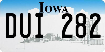 IA license plate DUI282