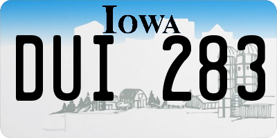 IA license plate DUI283