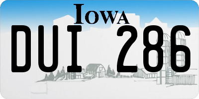 IA license plate DUI286