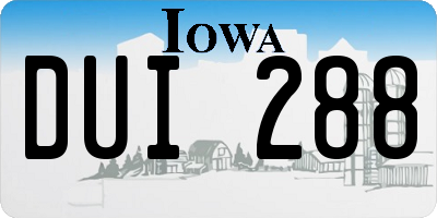 IA license plate DUI288