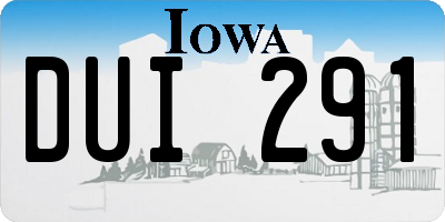 IA license plate DUI291