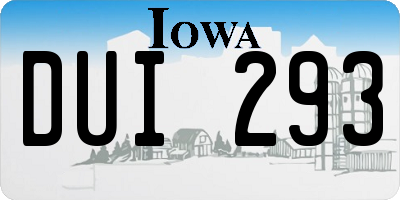 IA license plate DUI293
